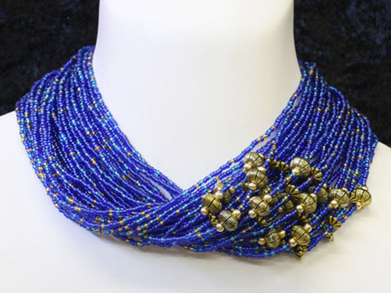 Blue, aqua with fancy bead accents Blue, aqua with fancy bead accents