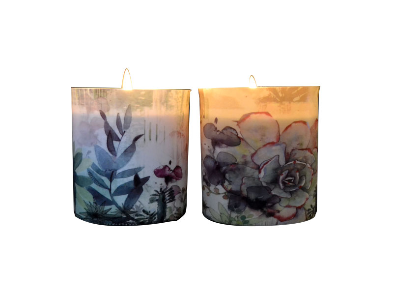 Set of 4 - Succulents (2 designs) - Black Cinnamon - Lit Set of 4 - Succulents (2 designs) - Black Cinnamon - Lit