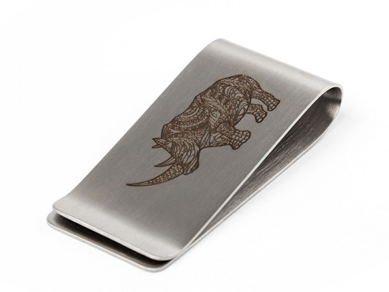Rhino Engraved Money Clip Rhino Engraved Money Clip