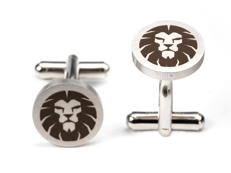 Round Lion Engraved Cuff Links Round Lion Engraved Cuff Links