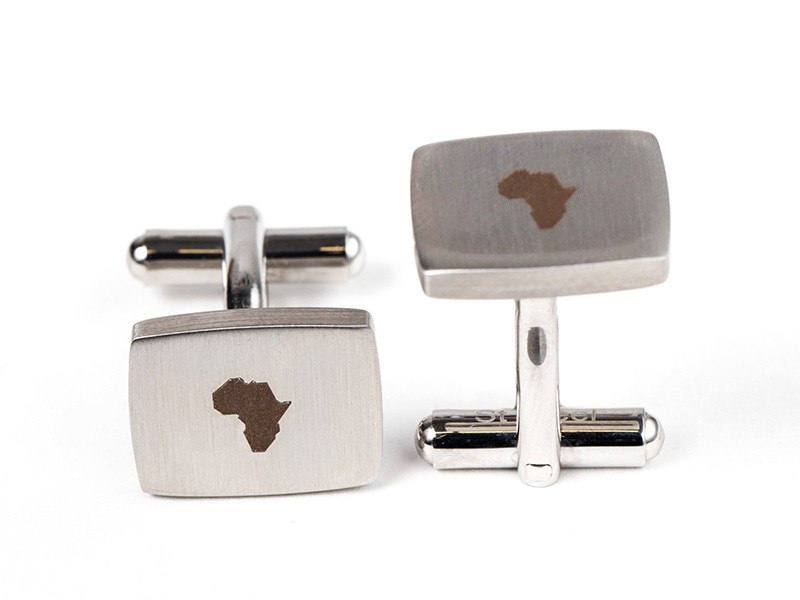Rectangle Africa Engraved Cuff Links Rectangle Africa Engraved Cuff Links