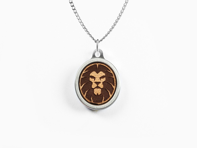Lion Leather Inlay Pendant Lion Leather Inlay Pendant