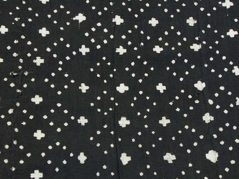 Black Bogolan Mud Cloth - Small crosses