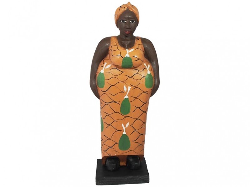 Mama Africa Wood Sculpture - caramel-mangoes-68cm-front Mama Africa Wood Sculpture - caramel-mangoes-68cm-front