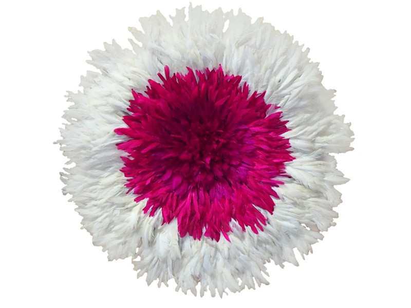 Juju Feather Hat Pink and White - 80cm Juju Feather Hat Pink and White - 80cm