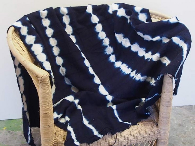 Indigo tie-dye Bogolan Mud Cloth - Navy