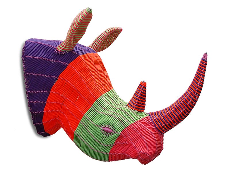 Large Rope Rhino Head Wall Hanging Large Rope Rhino Head Wall Hanging