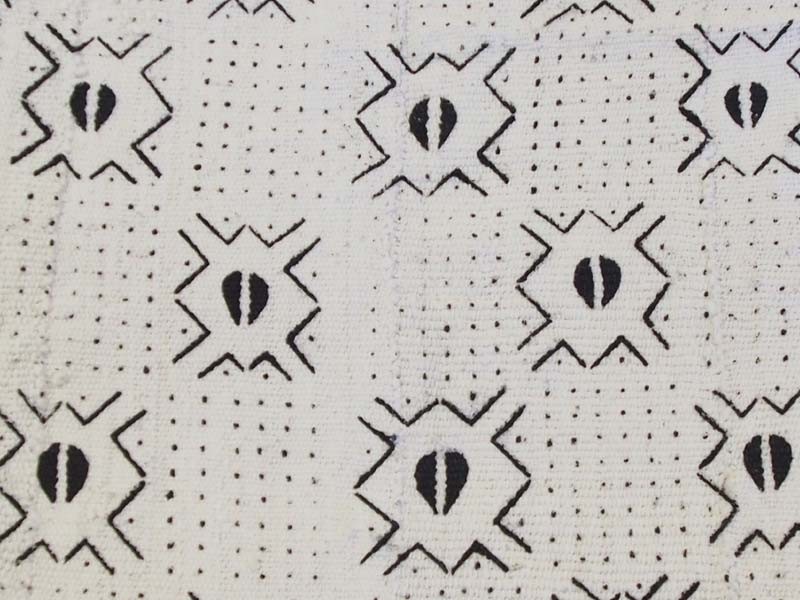 White Bogolan Mud Cloth - Shields