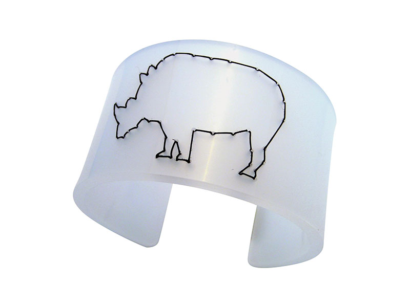 Perspex Cuff With Hand stitched Animals Perspex Cuff With Hand stitched Animals