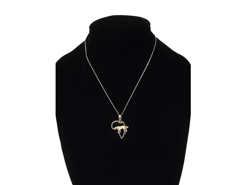 Silver Africa Charm Pendant With Chain