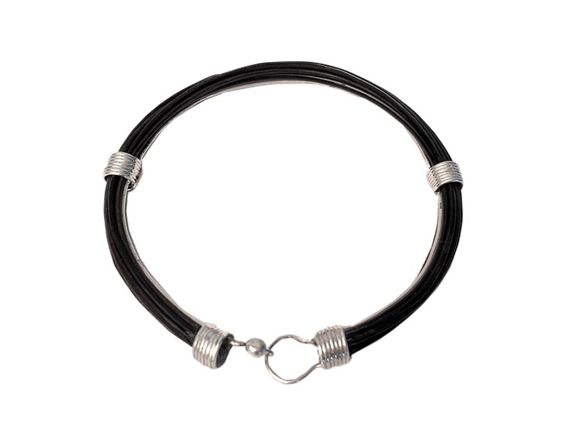 Unisex Single Wire Medium Spring Elephant Hair Bangle Unisex Single Wire Medium Spring Elephant Hair Bangle